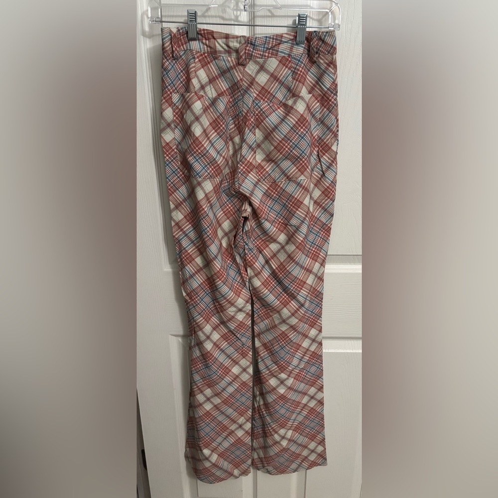 Rolla’s | Plaid Bootcut Pants Womens High Rise Pomegranate Casual Boho Sz‎ 8/S - Picture 2 of 9